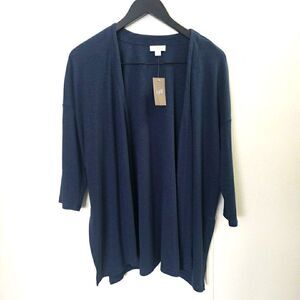 Nwt J. Jill Pure Jill Indigoblue Open Lightweight Sweater Navy Blue Women's M